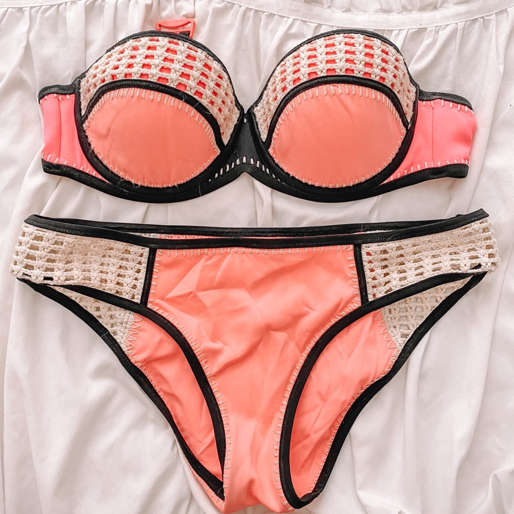 Victoria’s Secret Strapless Coral Knit Bikini